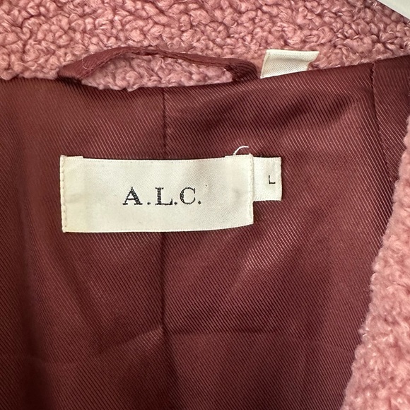 A.L.C. Harlan Open-front Faux-fur Coat In Mauve - Picture 10 of 16